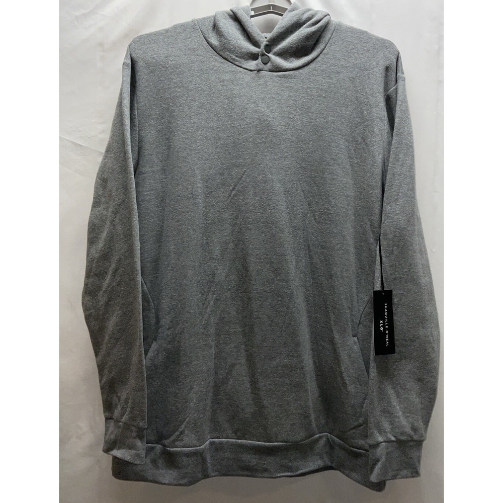 NWT Men's Shaquille O'Neal XLG Super Soft Supple‎ Fleece Hoodie Grey Heather XLT